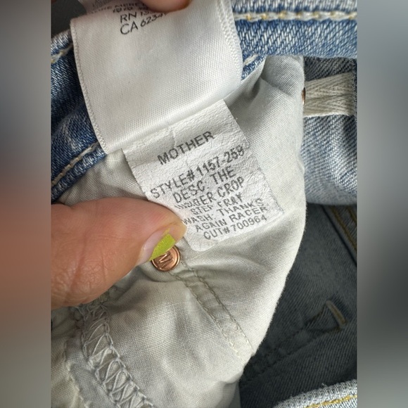 Mother Insider Crop Step Fray Jeans Thanks Again Racer - Picture 8 of 11